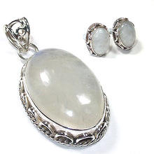 Sterling silver rainbow moonstone silver jewelry sets