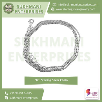 Sterling Silver Thick Box Chain, Gender : Women's