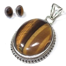 Tiger Eye Silver Natural Stone Pendant, Occasion : Anniversary, Engagement, Gift, Party, Wedding