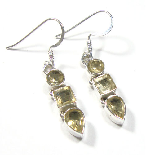 Www.sterlingsilver-jewelry.com Yellow Citrine Stone Earrings, Occasion : Anniversary