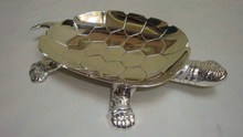 Brass Turtle Dish in Silver Finish