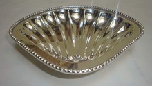 Silver shell dish with bead border, Feature : Disposable