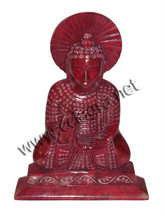 CCI AGRA Stone Red Color Buddha, for Home Decoration, Style : Folk Art
