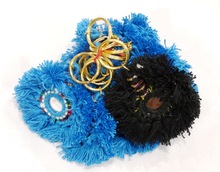 Handmade Crafted Boho Banjara Key Chain Blue Handbag