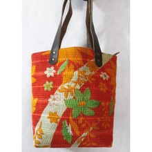 Kantha Floral Print Tote Bag, Gender : Women
