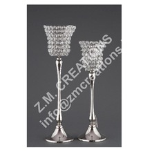 Crystal Flower Shape Candle Holder Votive, for Home Decoration