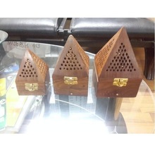 Pyramid Design Wood Incense Holder