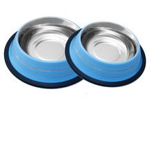 Stainless Steel Color Non Tip Bowls Anti-Skid Bowls