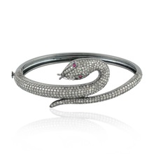 Ruby Snake Design Bangle, Occasion : Anniversary, Engagement, Gift, Party