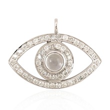 White Gold Evil Eye Charm Handmade Jewelry