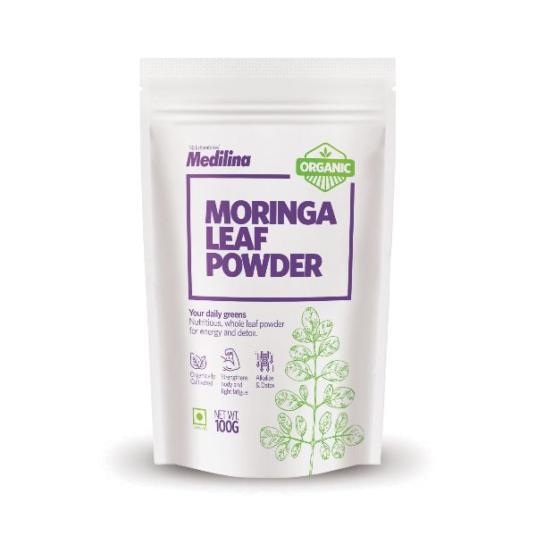 Moringa Leaf Powder - 100 gm, Style : Dried