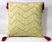 CushionIndia Embroidered Art Cotton Cushion Cover, Technics : Handmade