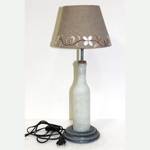 Riyash Wood Crackle Finish Glass Lamp, Style : Screw
