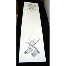 Deer Face Printed Table Runner, for Home, Hotel, Size : 40 x 150 Cm