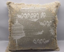 Printed linen cushion cover, Size : 45*45cm