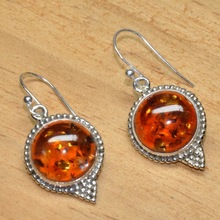  Amber silver earring, Occasion : Anniversary, Engagement, Gift, Party, Wedding