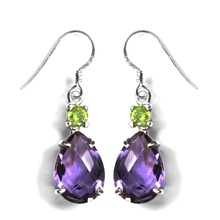 Amethyst Peridot Sterling Silver Earring