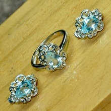 Blue Topaz Gemstone Silver Necklace