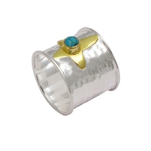 Blue Turquoise Gemstone Ring, Color : Picture