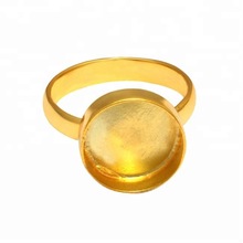 Gold Plated Oval Shape Blank Ring Finding
