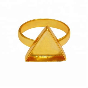Gold Plated Triangle Shape Sterling Silver Ring