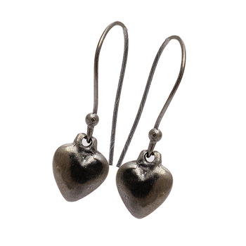  925 Sterling Sliver Heart Shape Plain earring