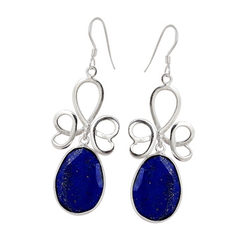 Lapis Lazuli Oval Gemstone earring, Occasion : Anniversary, Engagement, Gift, Party, Wedding