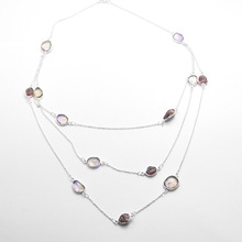 Natural Ametrine Silver Necklace