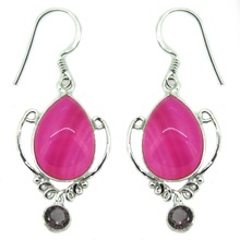 Pink Banded Agate Gemstone earring