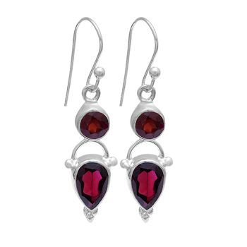 Red Garnet Gemstone Earrings