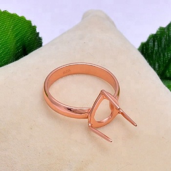 Rose Gold Plated Pear Shape Prong Ring