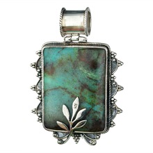 Meadows Rectangle chrysocolla gemstone Pendant, Occasion : Gift