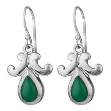 Meadows Silver GREEN ONYX Gemstone earrings