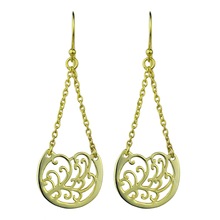 Hanging filigree Gold plated earring, Occasion : Anniversary, Engagement, Gift, Party, Wedding