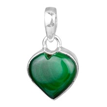 Rectangle 925 Silver MALACHITE Gemstone Pendant