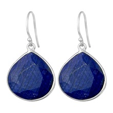 silver blue sapphire earring