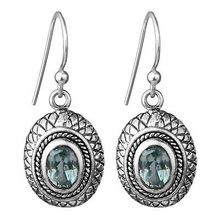 Silver Blue Topaz Earrings