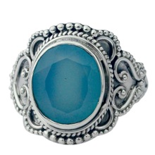 Meadows Silver Chalcedony gemstone Ring, Gender : Children's, Men's, Women's