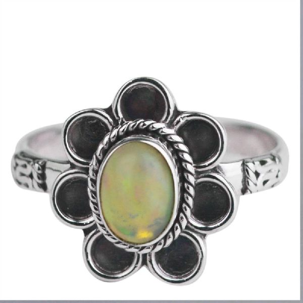 Silver ethiopian opal Ring, Gender : Children's, Men's, Women's