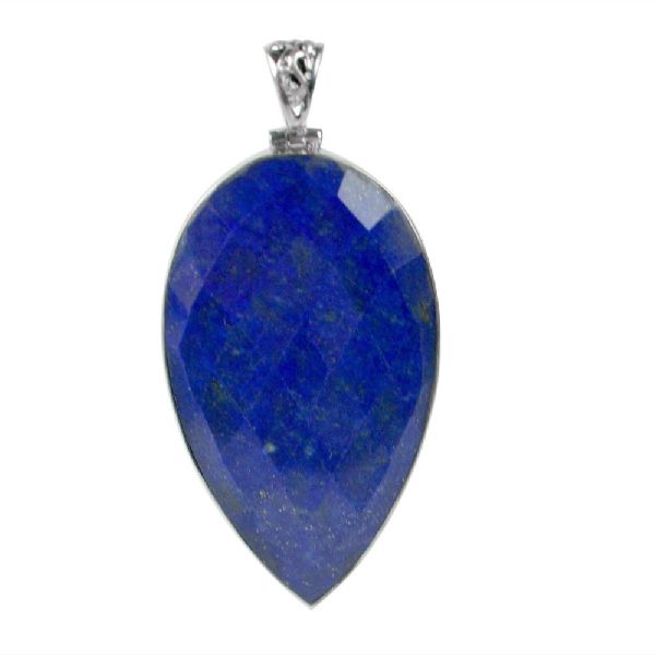 silver lapis pendant