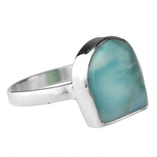 Silver Larimar Ring