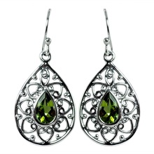 Silver Peridot Earring