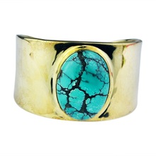 Turquoise gemstone cuff bangle