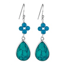 Meadows 925 Silver Turquoise gemstone Dangle earring, Shape : round, paer