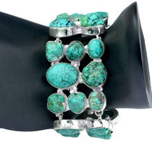 925 Silver turquoise heavy bracelet, Gender : Children's, Men's, Women's