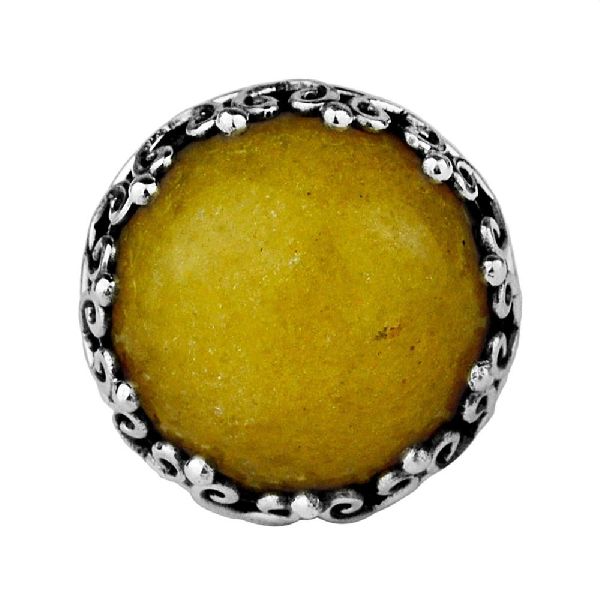 925 Silver yellow aventurine gemstone Ring, Style : America