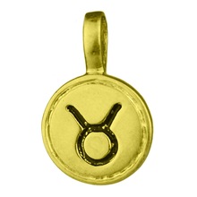 Round Zodiac sign gold plated Pendant, Occasion : Gift