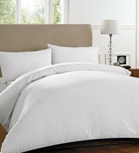 White Sateen Stripe Cotton Bed-sheet