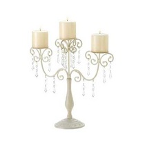 iron candelabra with hanging crystals