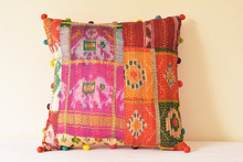 handmade ethnic work cotton patches Cushion Cover